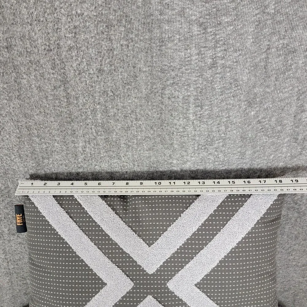 Frye Throw Pillow Gray Contemporary Textured Zippered Side Rectangle 18x13